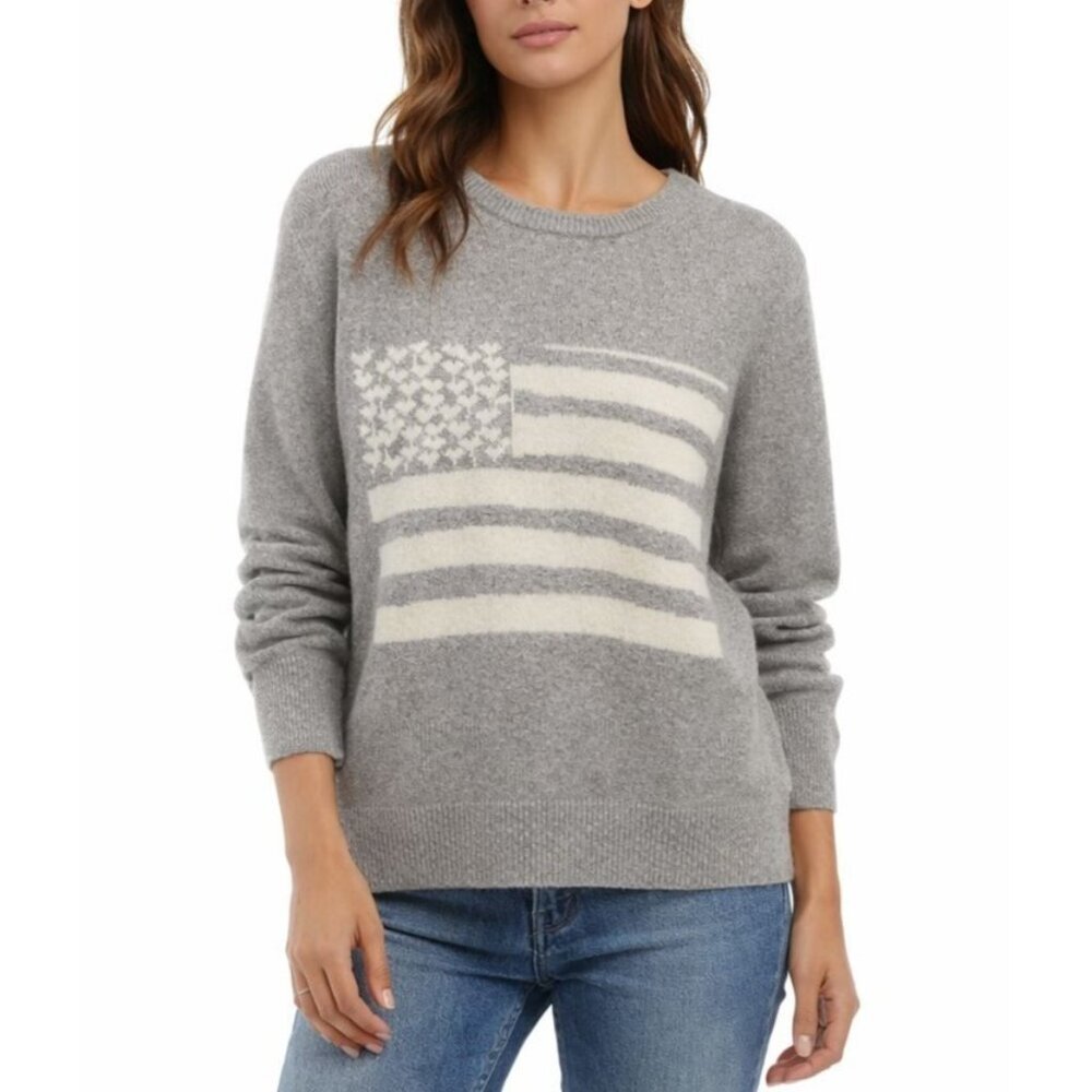 Kerri Rosenthal Sweater Flag United States of Love Cashmere Pullover